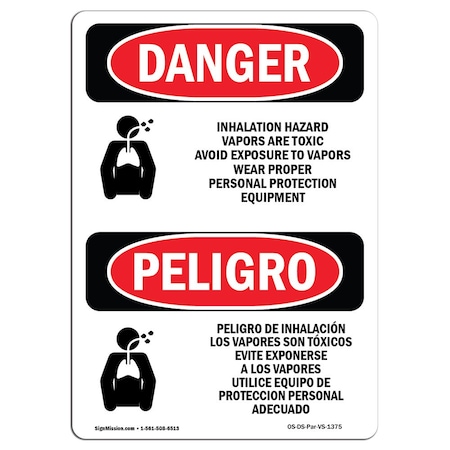 OSHA Danger, 3.5 Height, 5 Width, Decal